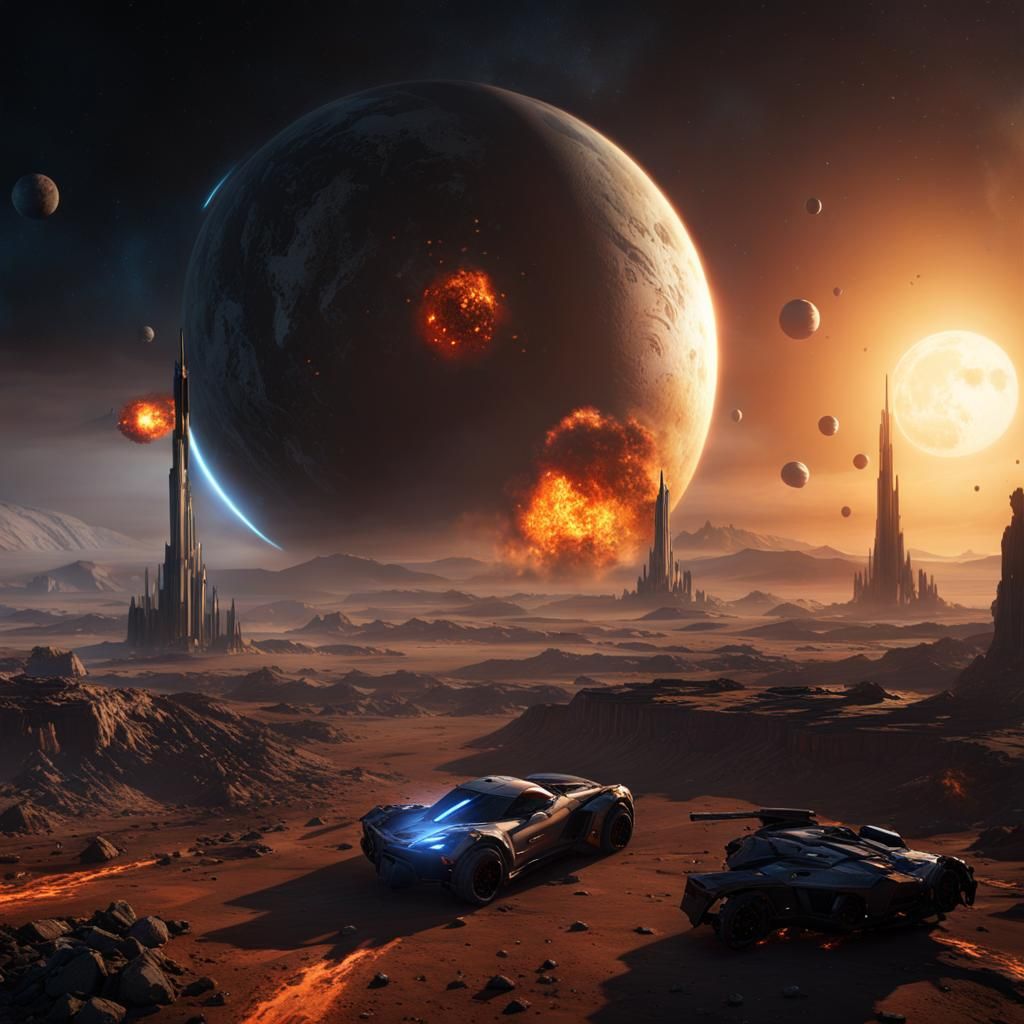 Burning Planetary Settlement in Elite Dangerous Style