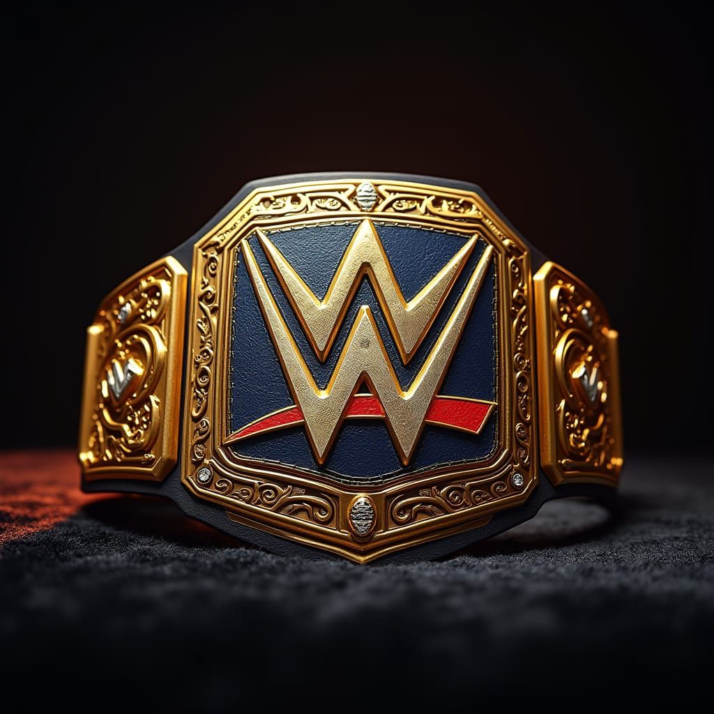 Gleaming Gold WWE Championship Belt in Futuristic Style