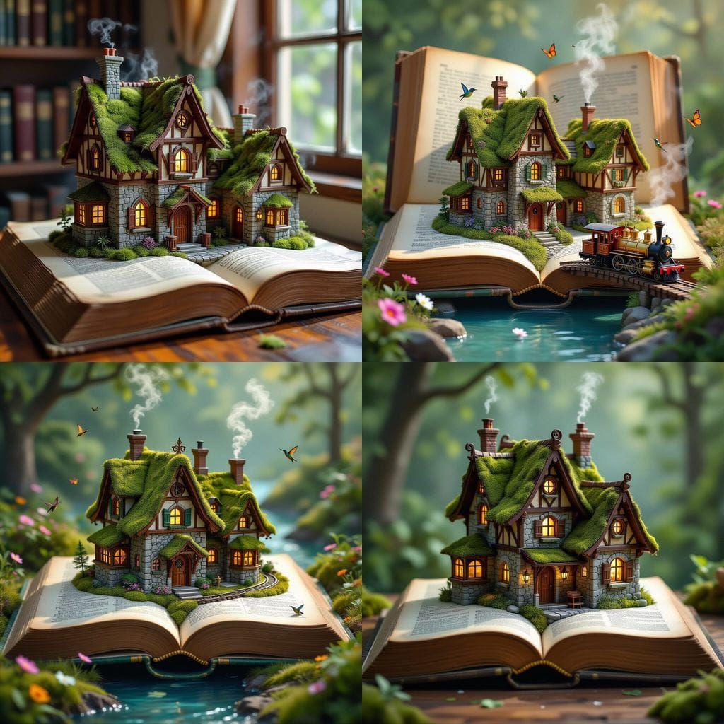 Magical Miniature Village Emerges From Book Pages