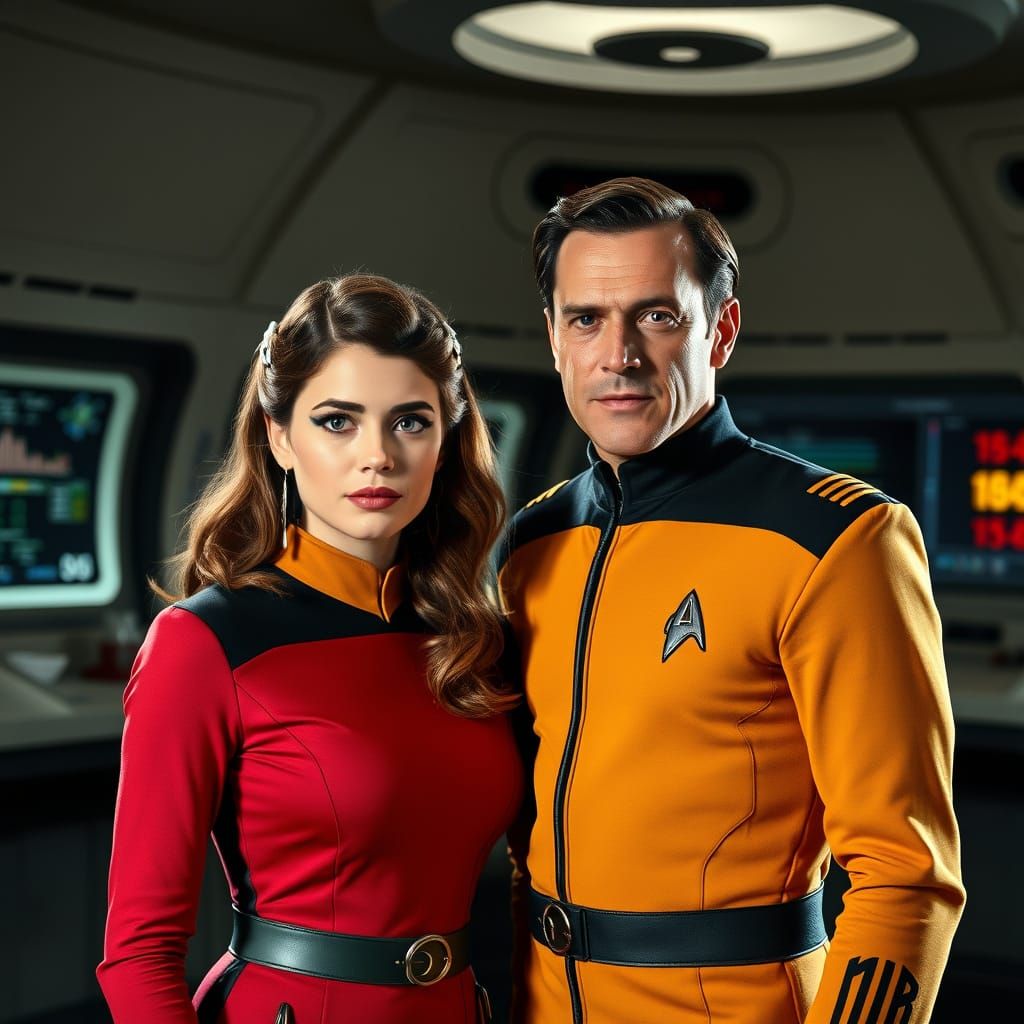 Galactic Commander and His Loved One Standing Together