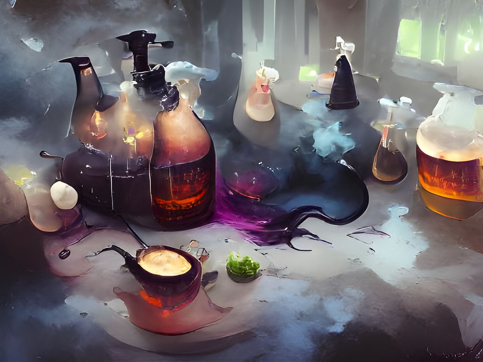 Fairytale Witch Brews Ominous Potions