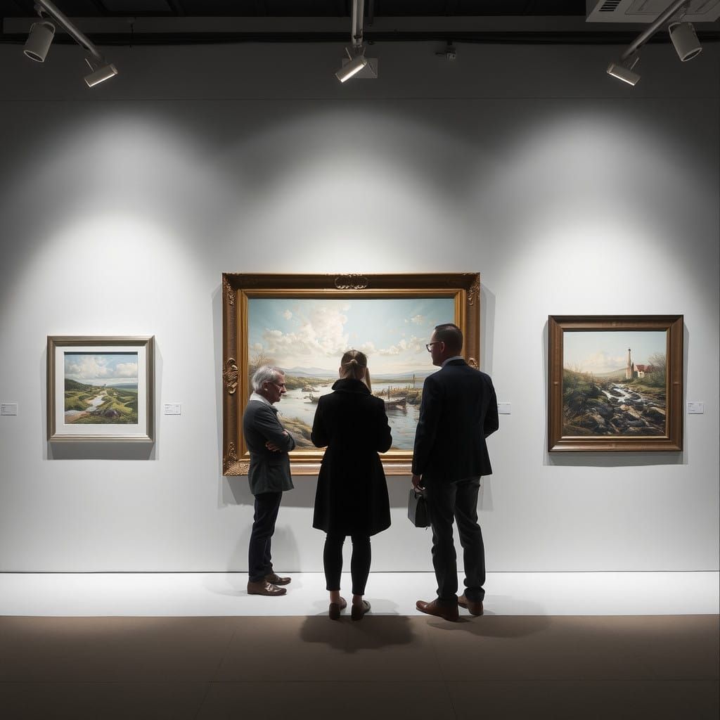 Elegant Art Gallery Opening in a Modern Setting