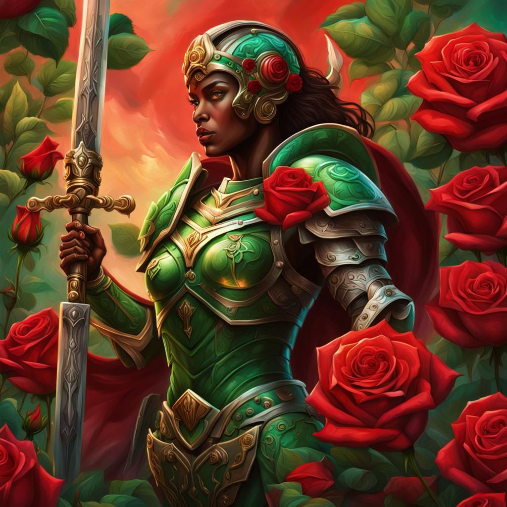 Venus as Armored Warrior with Roses