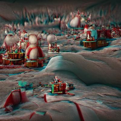 Santa's Workshop Scene in Winter Wonderland