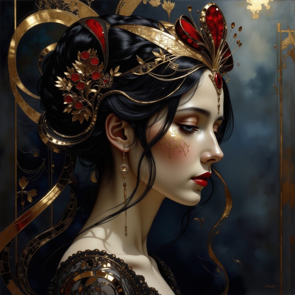 Sensual Woman in Flowing Lace