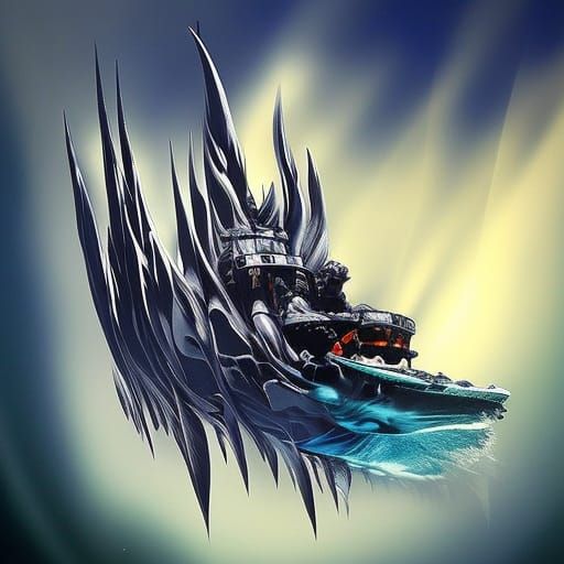 Fantastical Steam Train in Polychromatic Graffiti Style