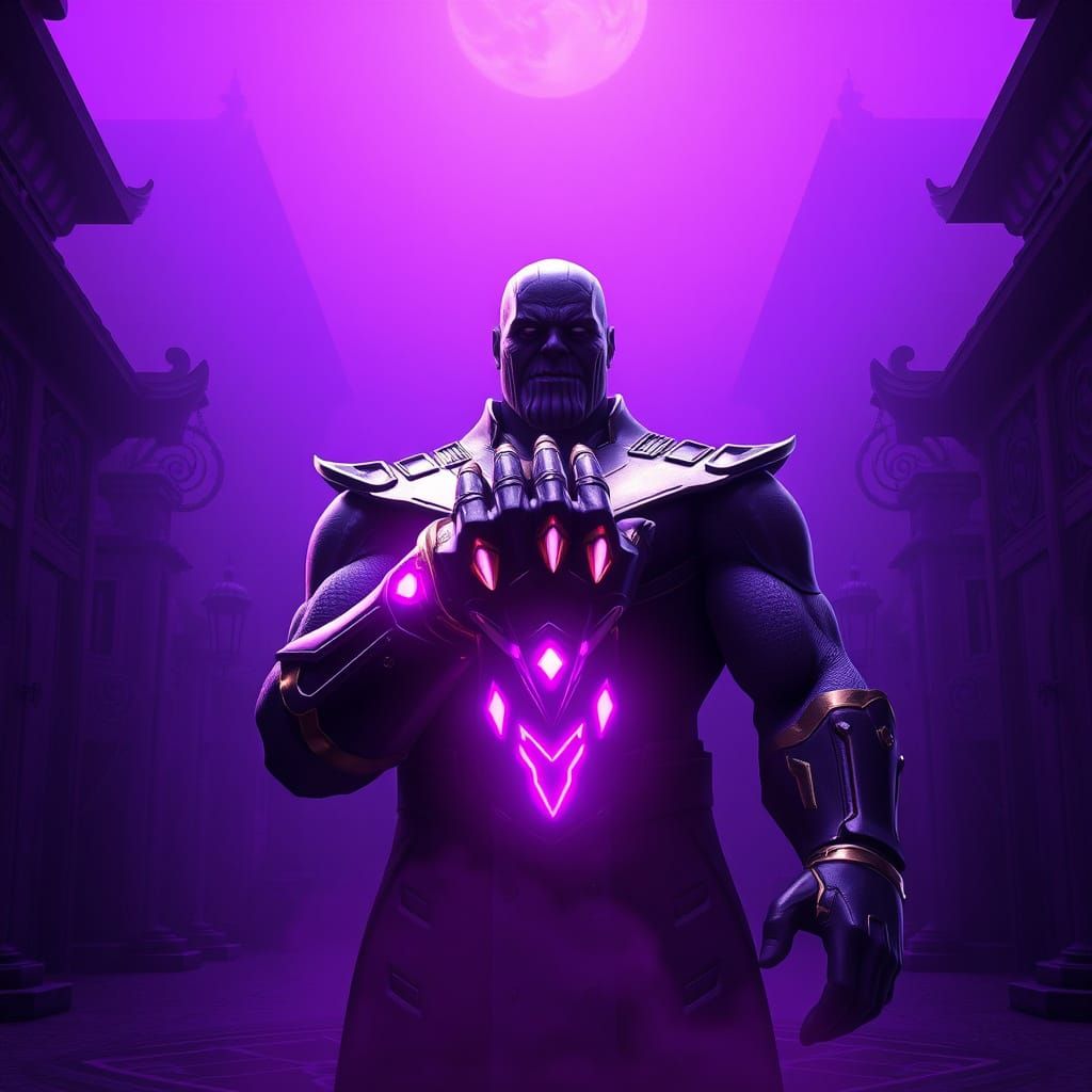 Thanos in Luxurious, Eerie Purple Hues, Inspired by Squid Ga...
