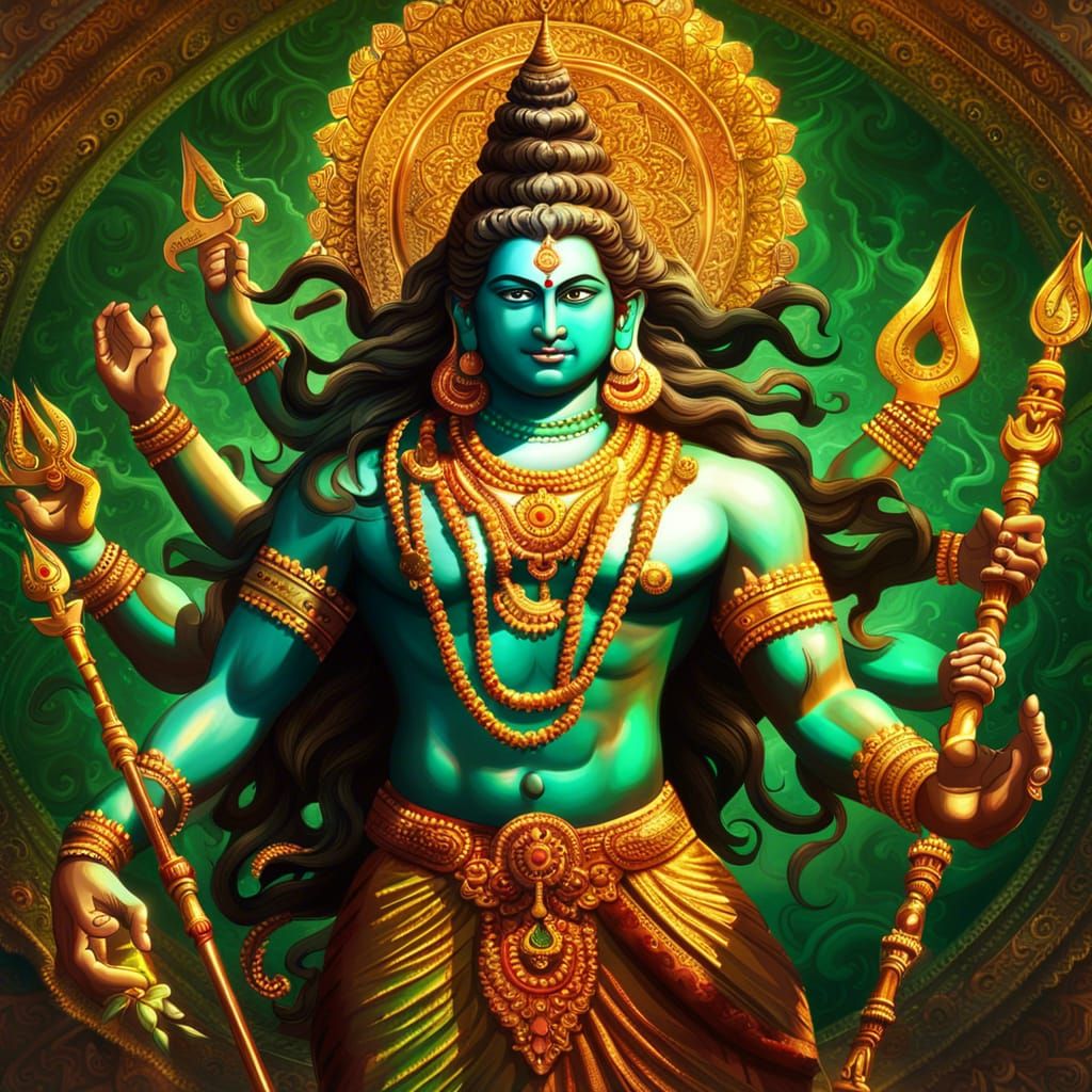 Lord Shiva: Hindu God in Surreal Style