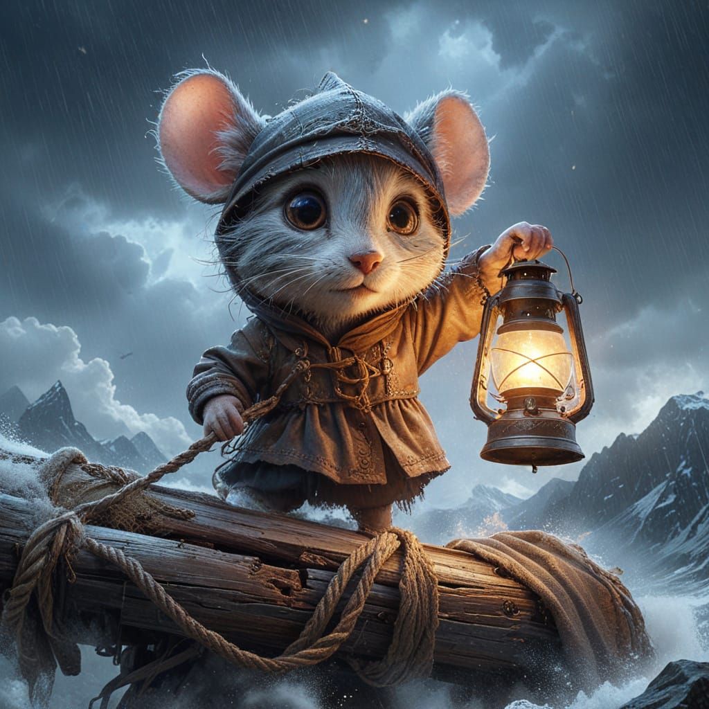 Ornate Lantern Portrait of Beautiful Woman