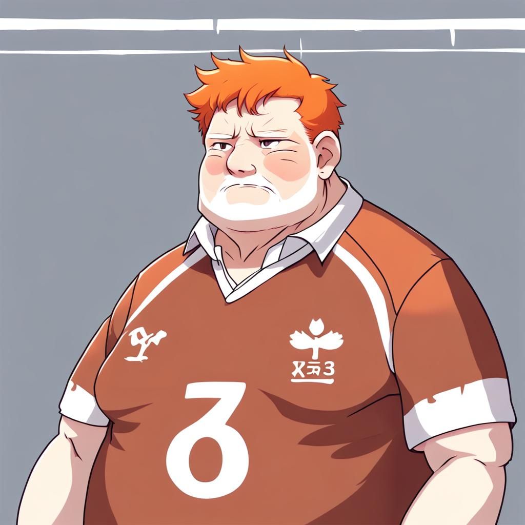 Anime Style: Ginger Haired Polish Man in Jersey
