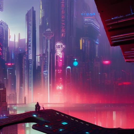 Detailed Cyberpunk City Concept Art in 8K