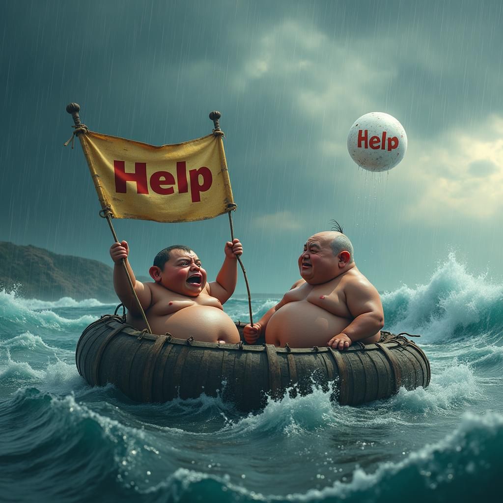 Shocked Couple Adrift During Storm