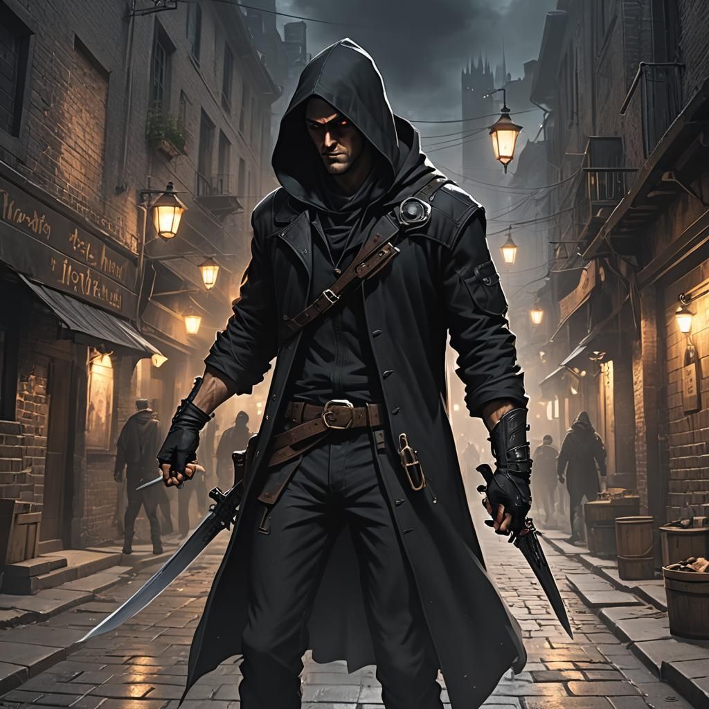 Young Ash as Medieval Thief in Anime Style