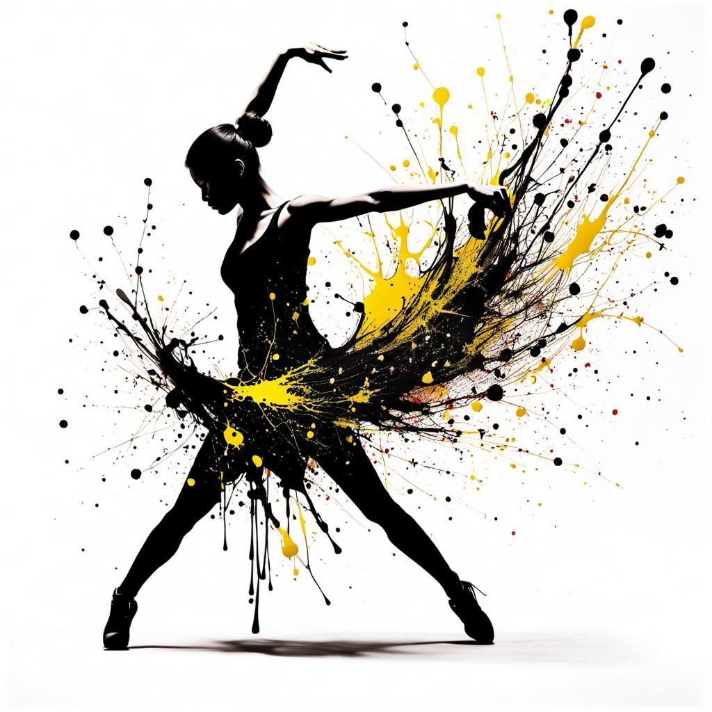 Abstract Ink Splatter Dancer Art