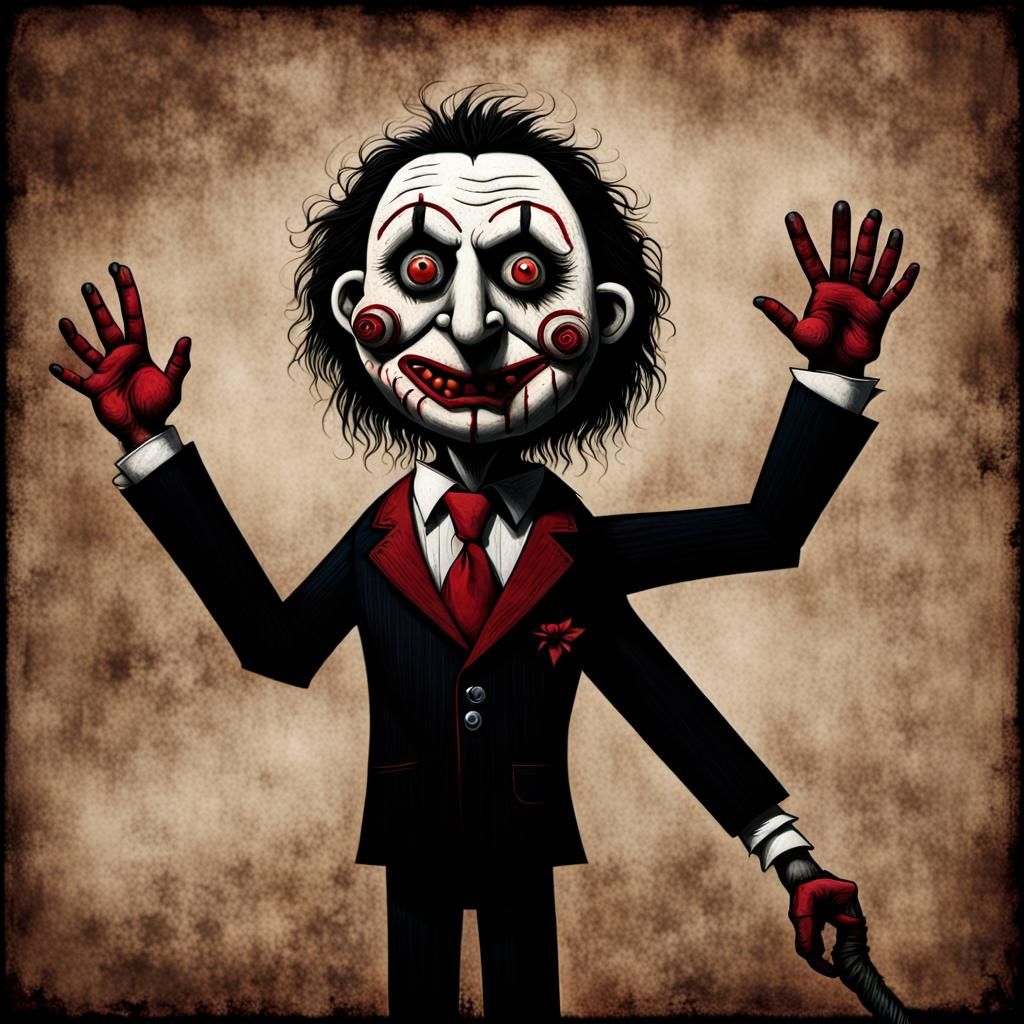 Billy Puppet in Surrealist Whimsical Style