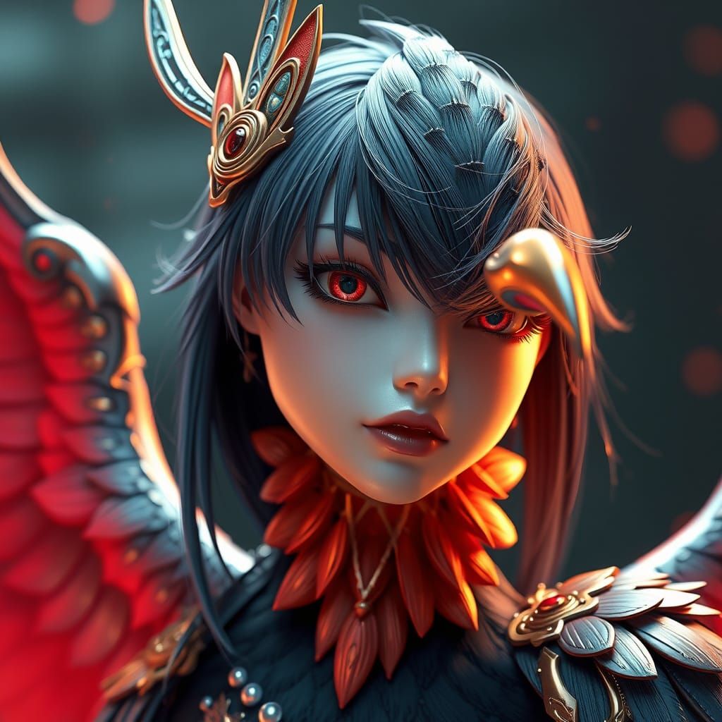 Ethereal Anime Bird in 4K 3D