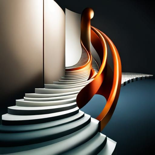 Three-Dimensional Musical Notes in Escher Style