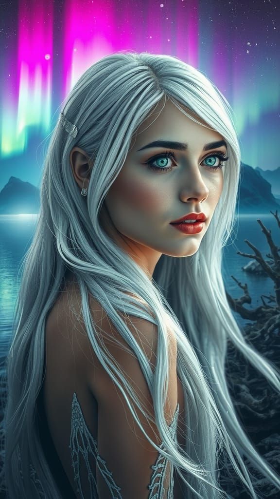 Mythical Woman in Dreamworld Double Exposure