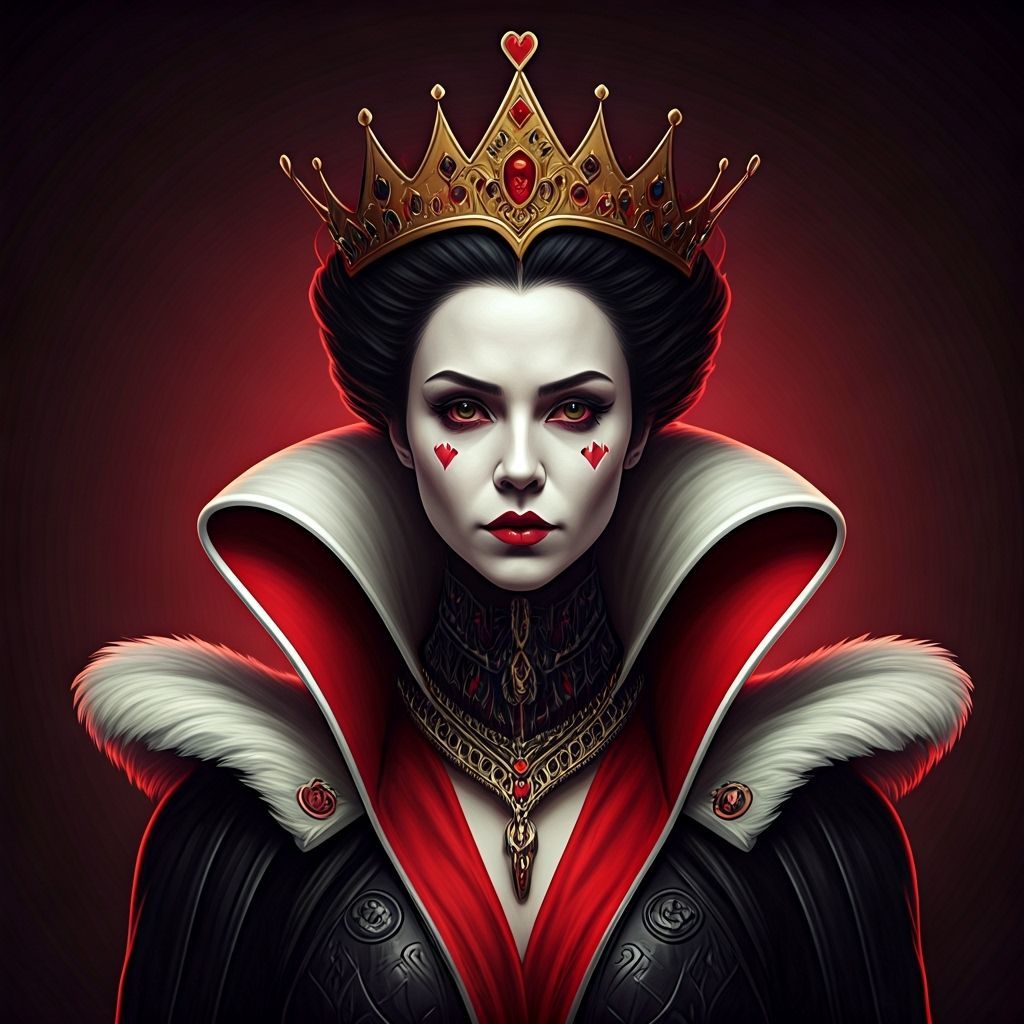 Futuristic Queen of Hearts Cyberpunk Ruler