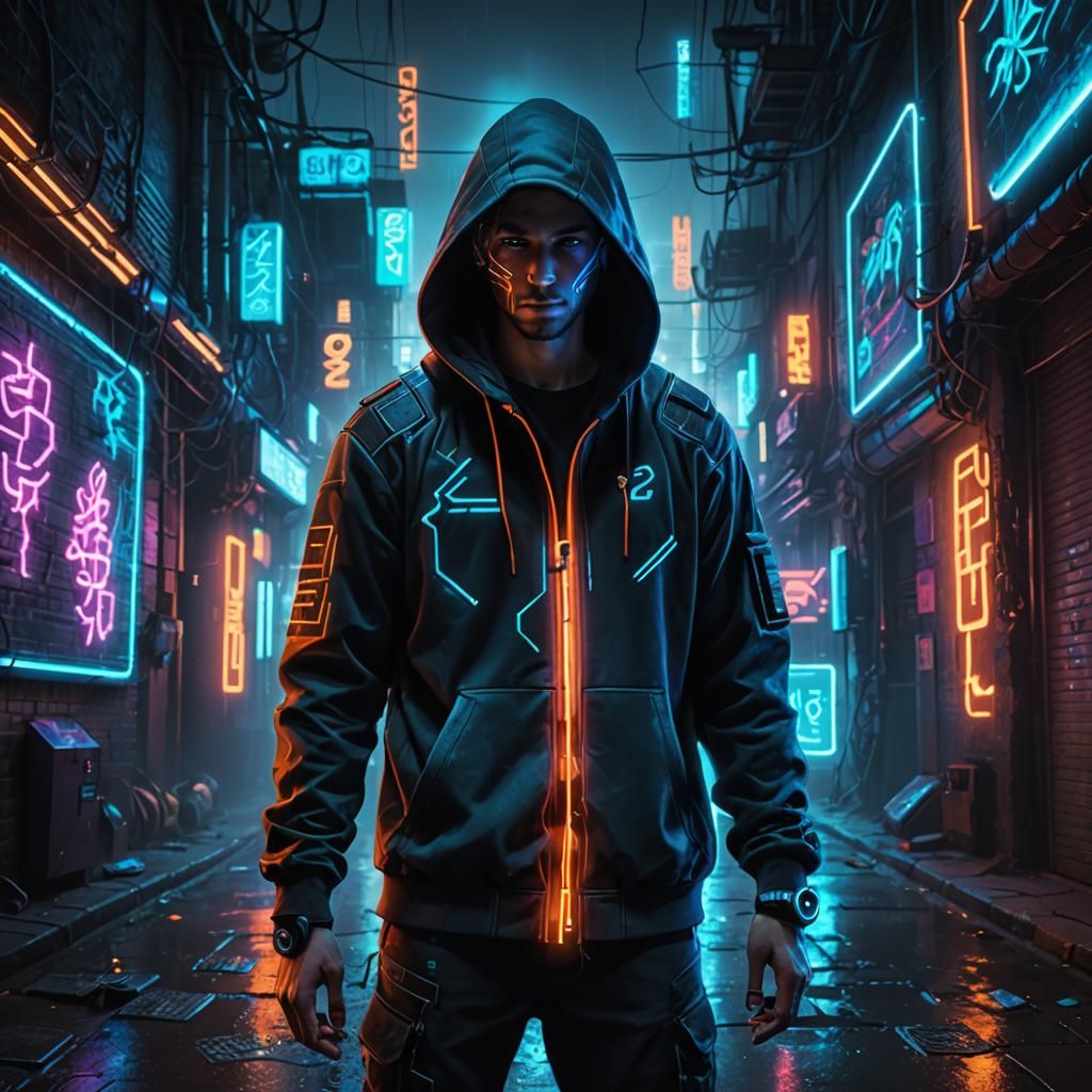 Cyberpunk Alleyway: Neon Noir Concept Art