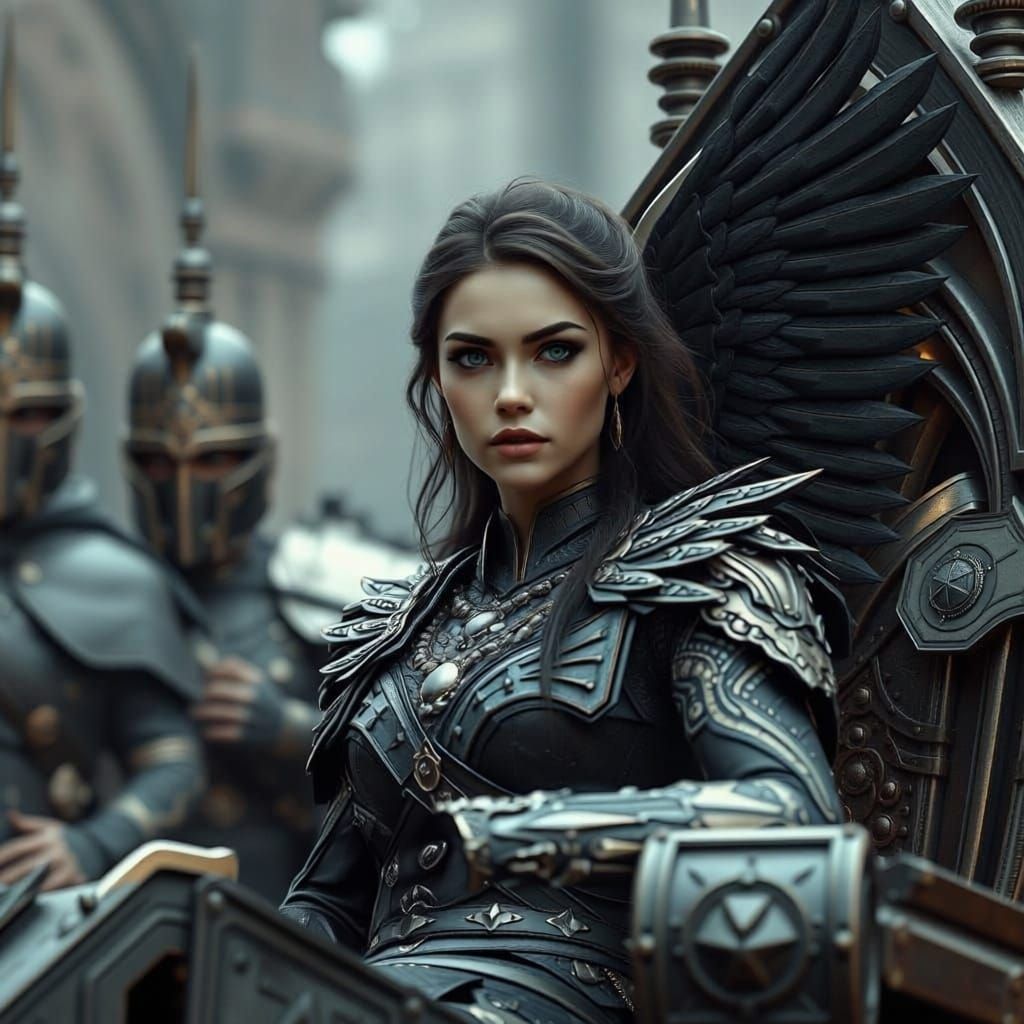 Ethereal Warrior Queen in Futuristic Gear