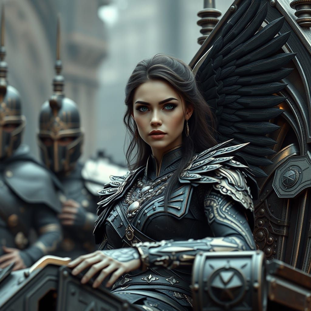 Ethereal Warrior Queen in Futuristic Gear