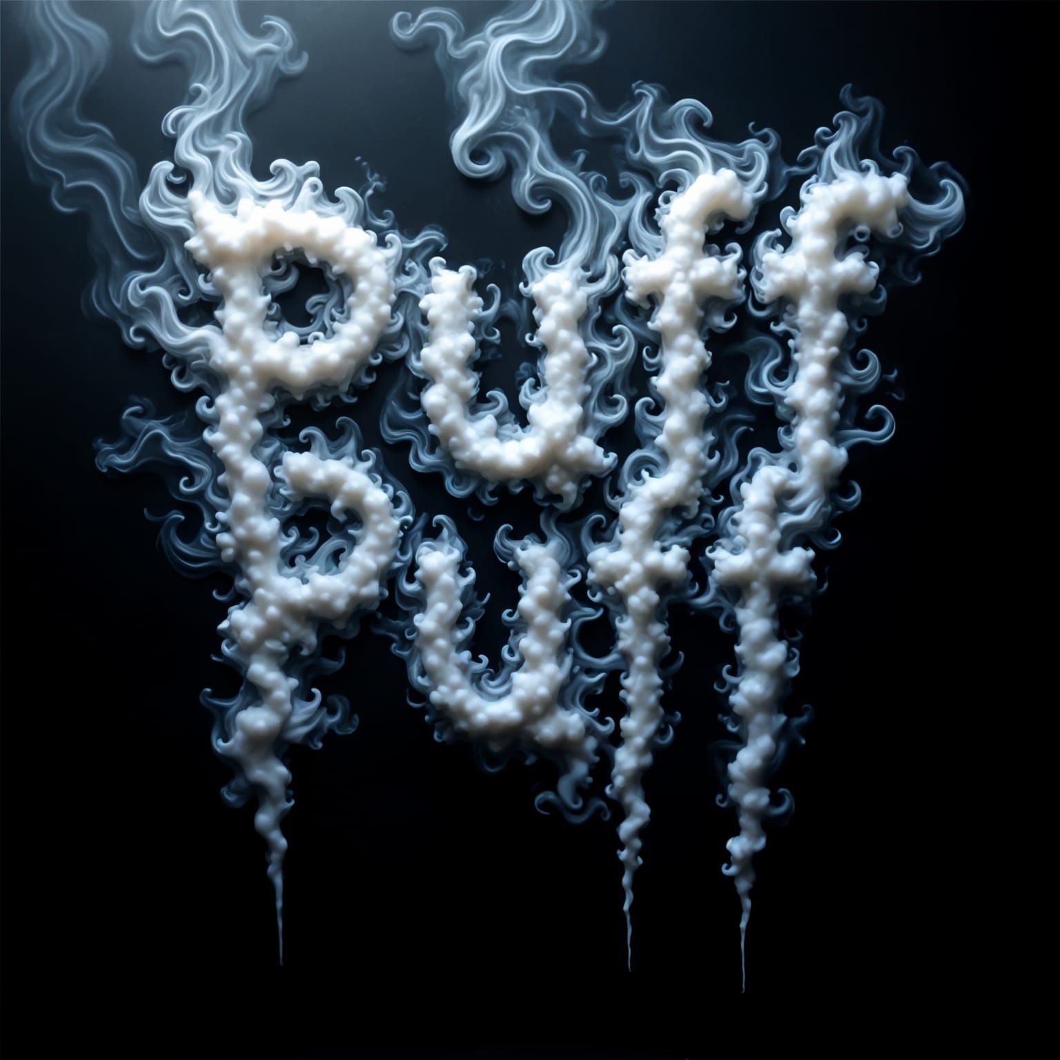 Ethereal Puff Puff in Whispy Smoke Letters