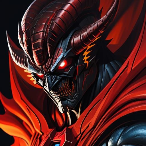 Satan as Superhero in Comic Book Style