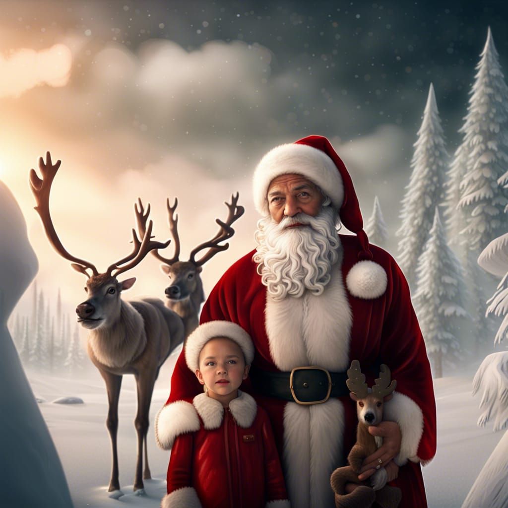 Father Christmas with a visitor