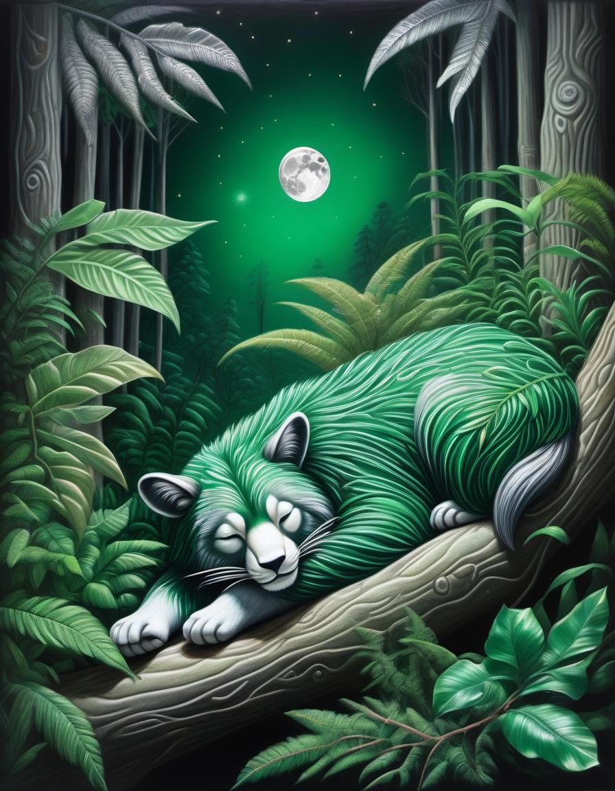 Magical Rainforest Creature Asleep, Concept Art