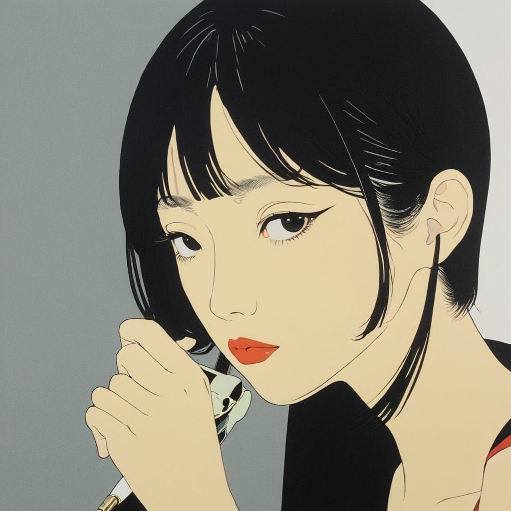 Surreal Erotic Dreamscape in Japanese Art Style