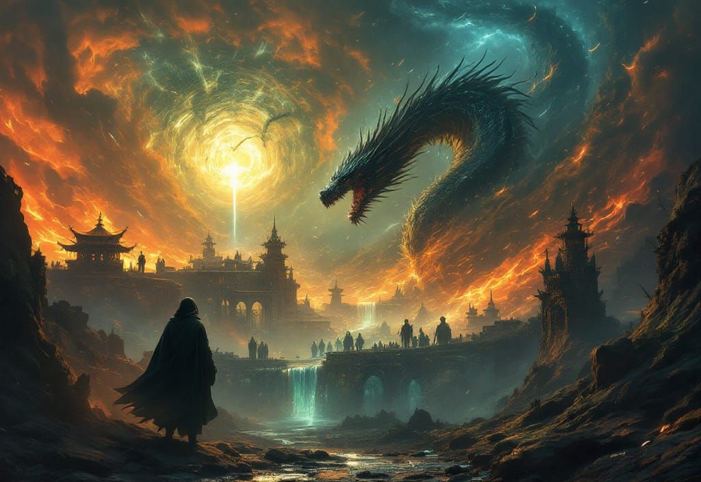 Magical Barrier in Anthro Dragon World: Fantasy Art