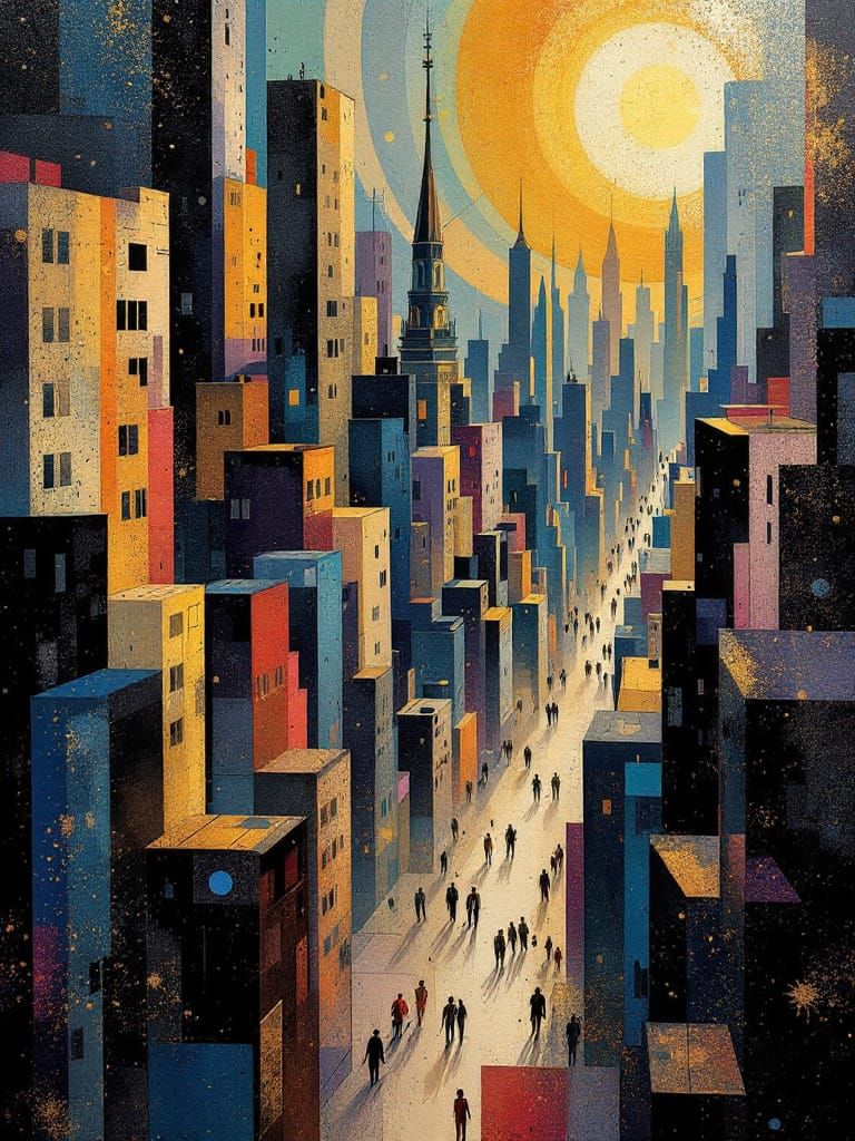 Tamara de Lempicka Meets Max Ernst in a Vibrant Art Nouveau...