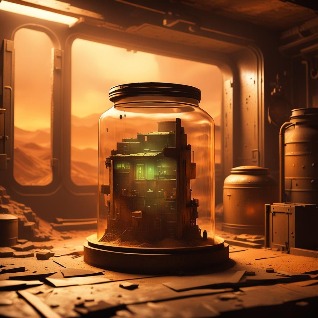 Fallout Bunker in Jar: Retro-Futuristic Diorama