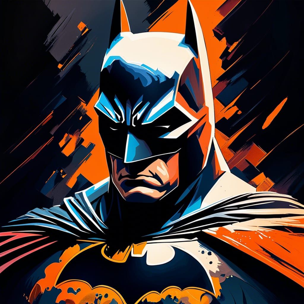 Batman Impasto Oil Painting with Dynamic Lighting