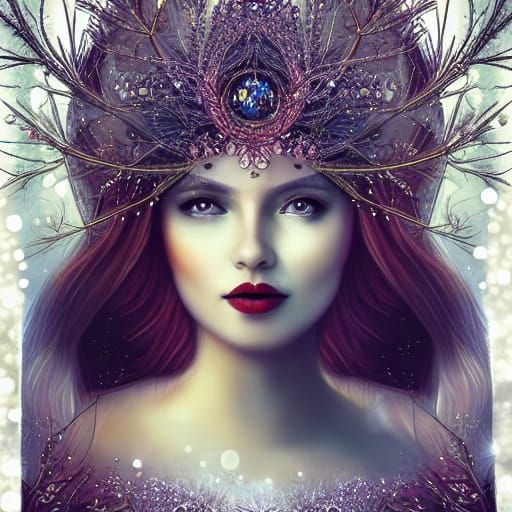 Winter Solstice Goddess in Precisionist Style