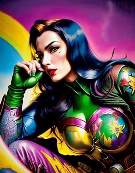 Nature Superheroine in Expressionist Renaissance Style