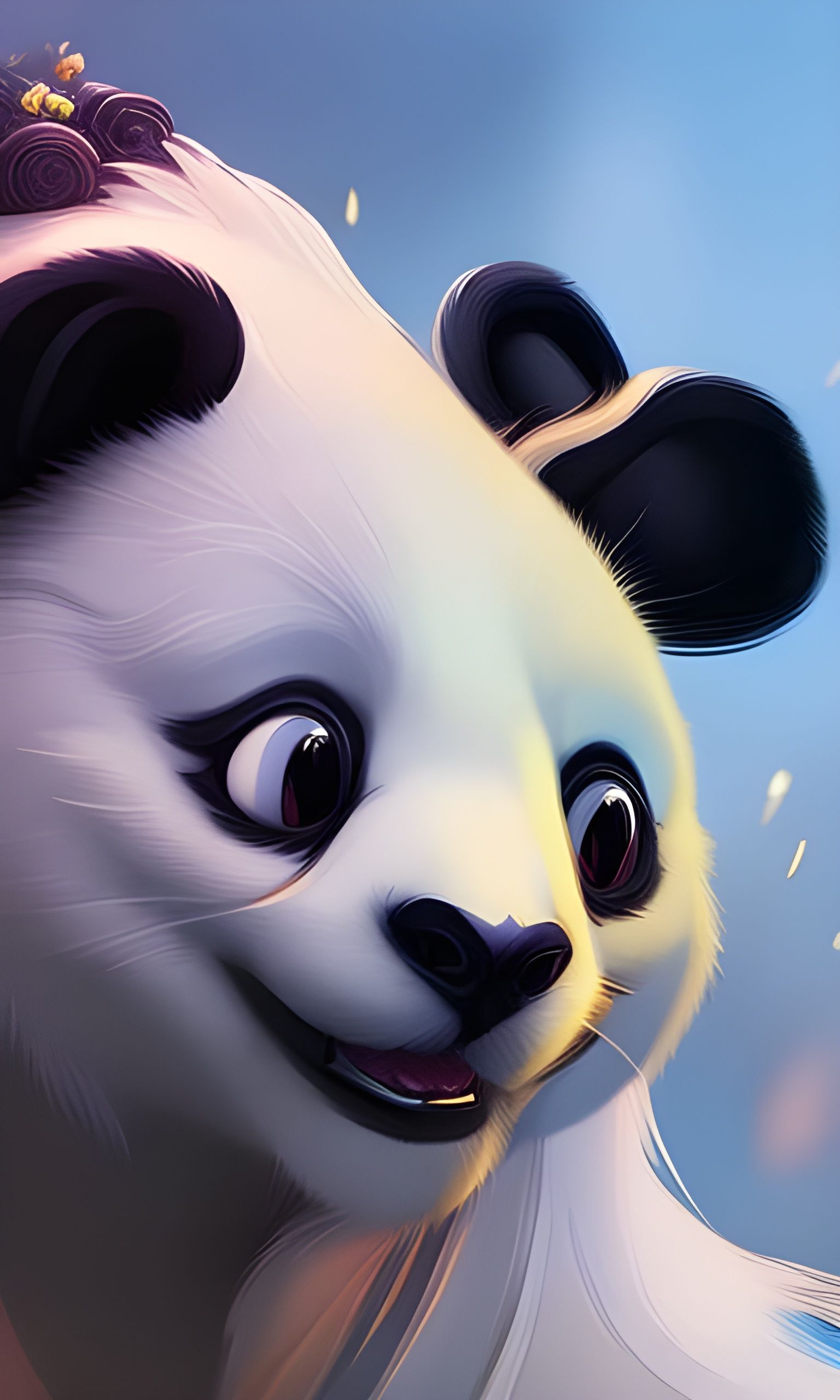 Cute Panda Portrait in Dynamic Digital Art Style