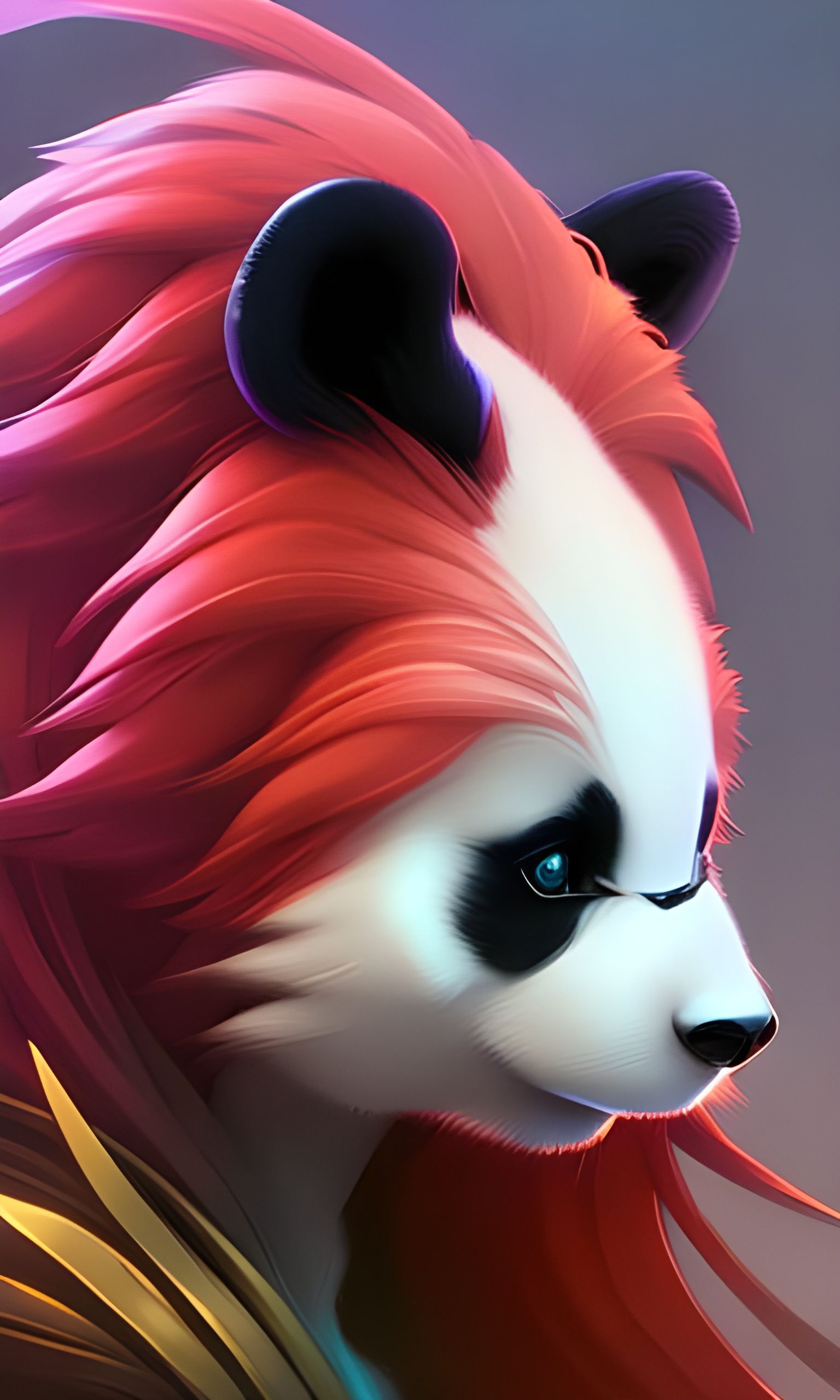 Cute Panda Portrait in Pixar Style, 8K