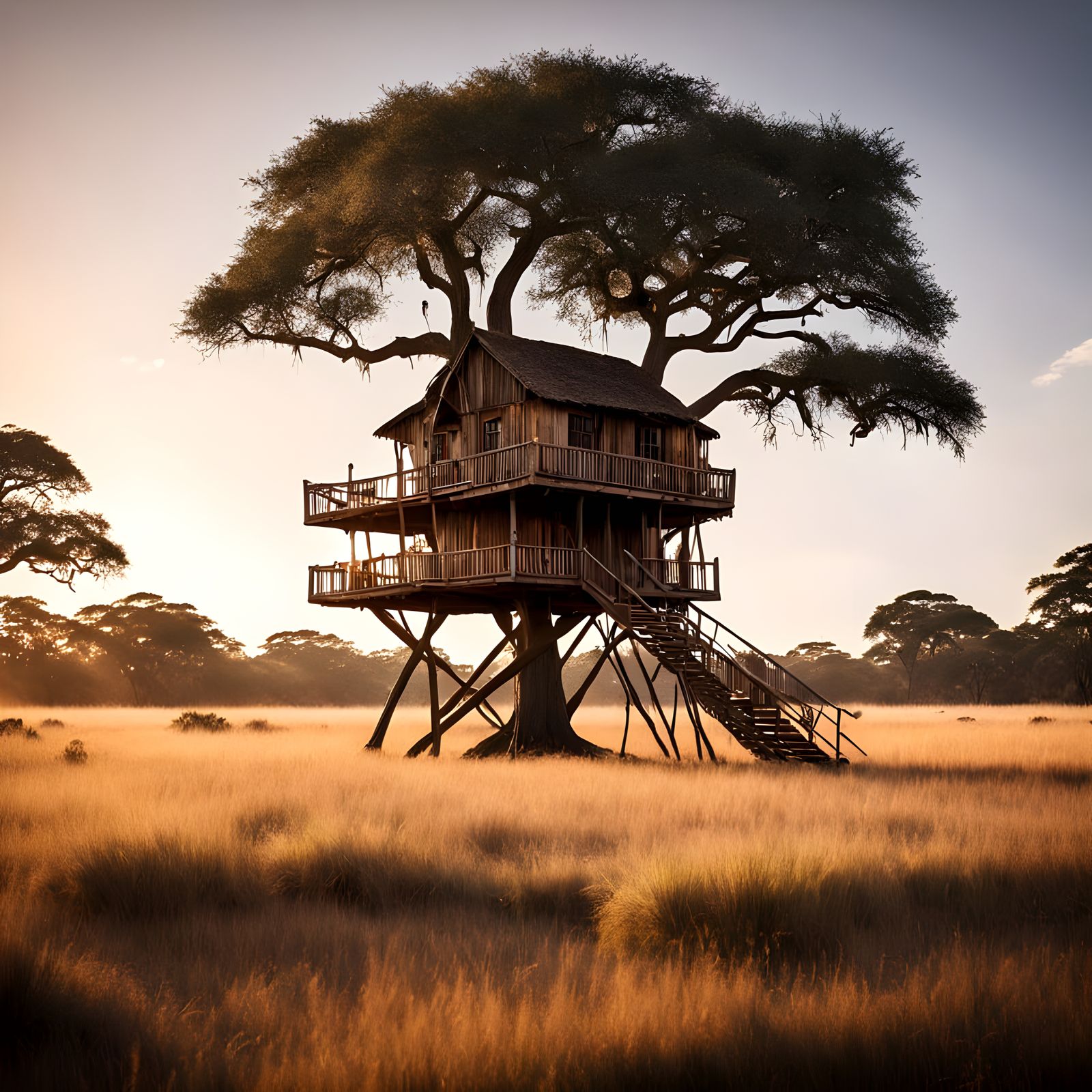 Treehouse in African Savannah