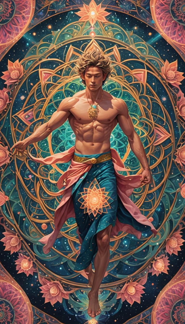 Celestial Man in Hypnotic Geometry