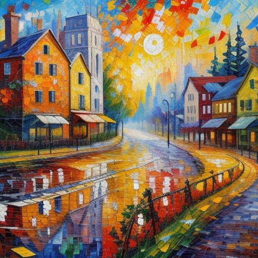 Vibrant Mosaic Patchwork in Expressionist Style