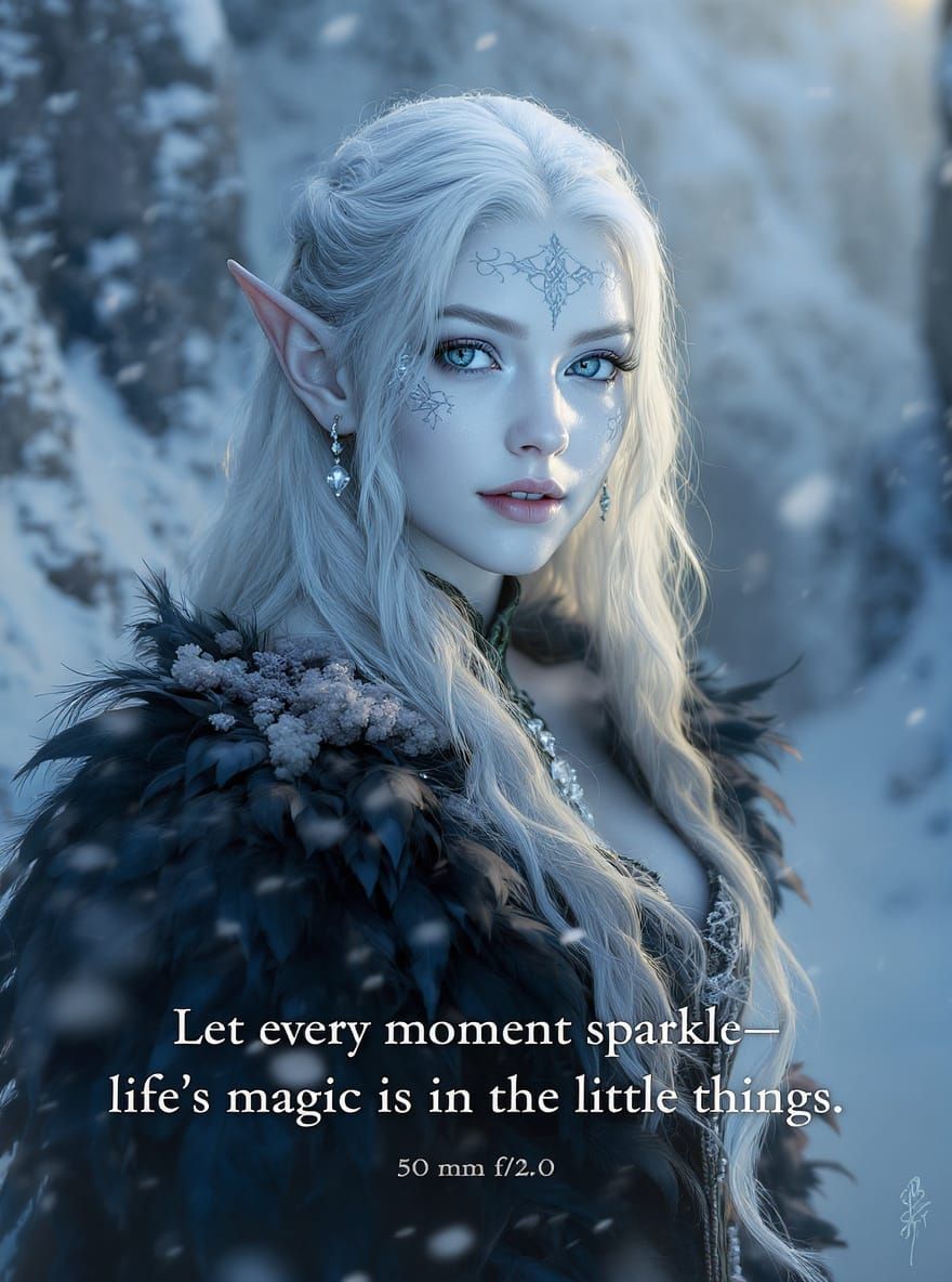 Elven Ice Mage in Snow-Scoured Ravine