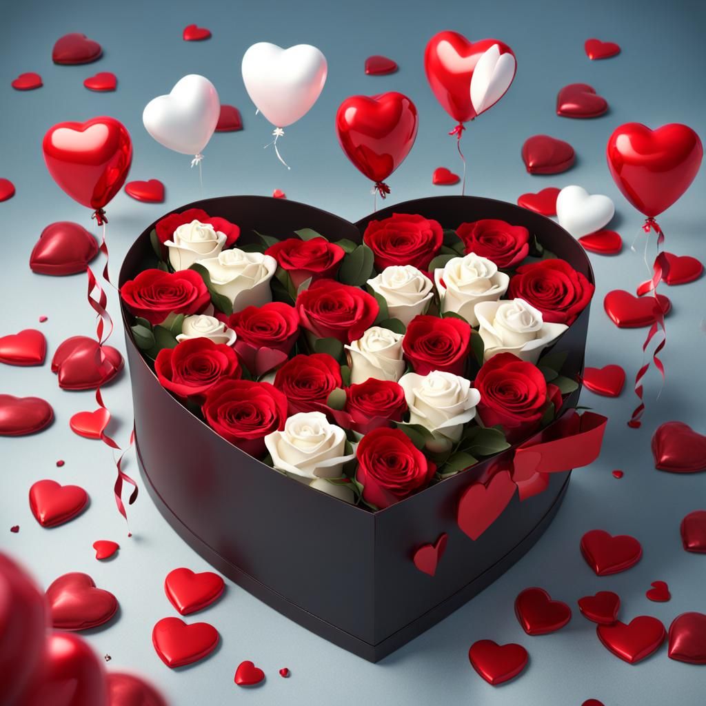 Valentine's Day Celebration with Roses and Chocolates