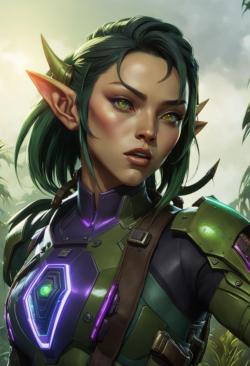 Futuristic Goblin in Jungle Ambush