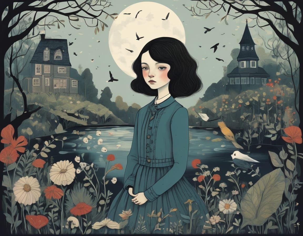 Abstract Portrait in Watercolor Style