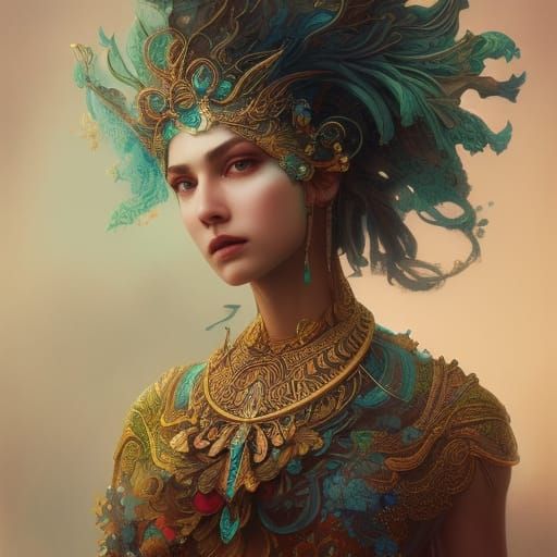 Gorgeous Forest Goddess Portrait in Hyperrealism