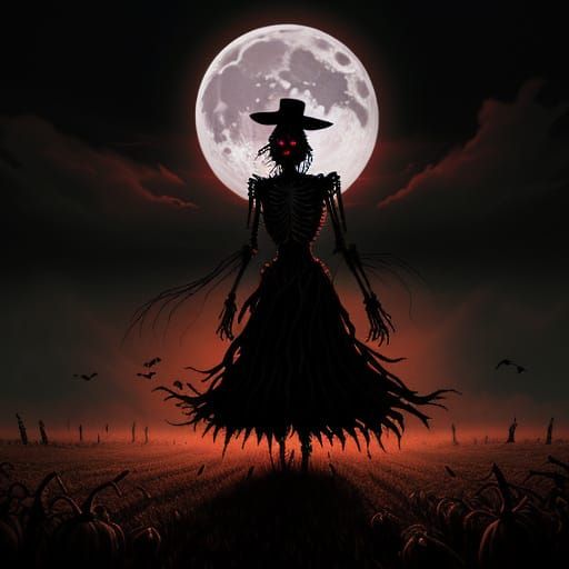 Eerie Haunted Scarecrow in Nightmare Harvest Festival