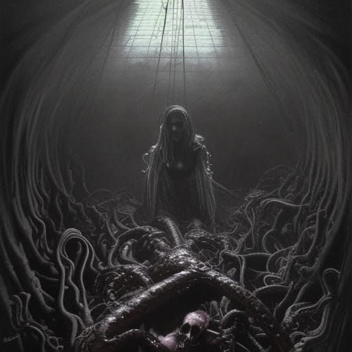 Black Dahlia Horror with Tentacles and Ichor