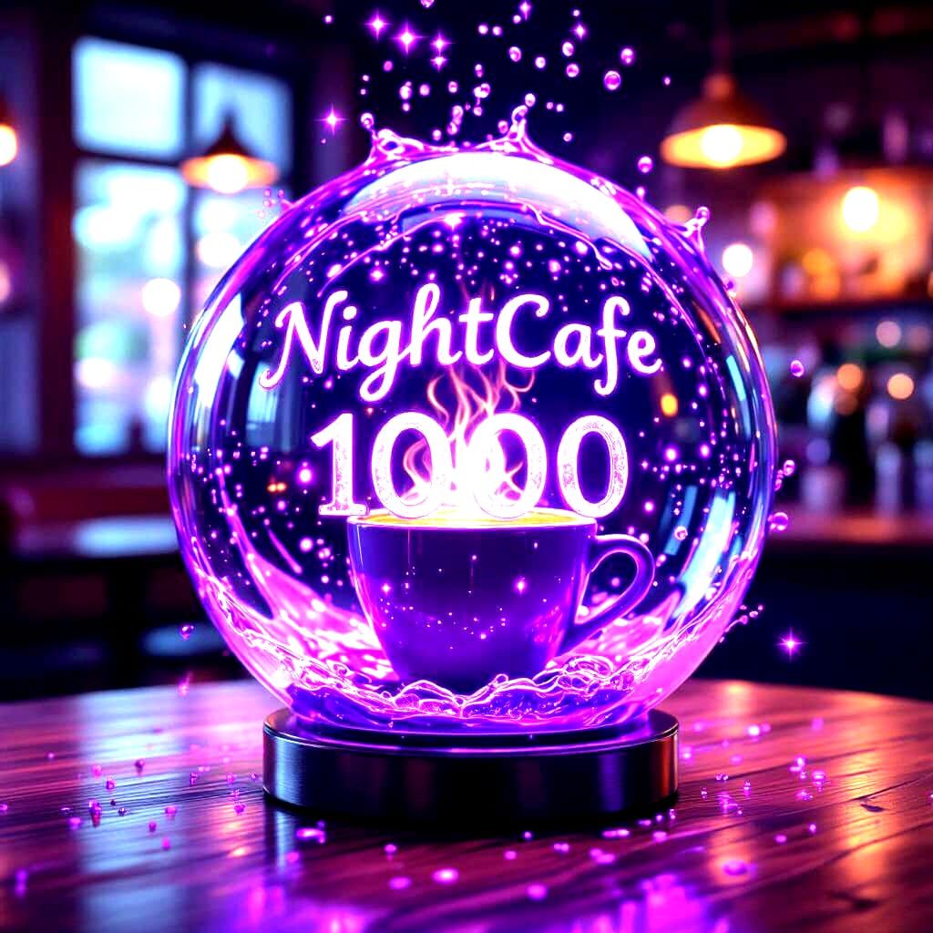 Purple Coffee Bar Inside Floating Glass Ball